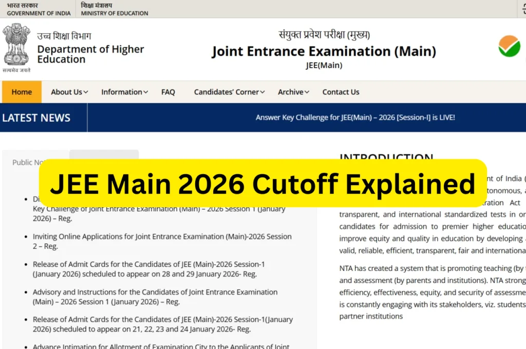 JEE Main 2026 Cutoff Explained