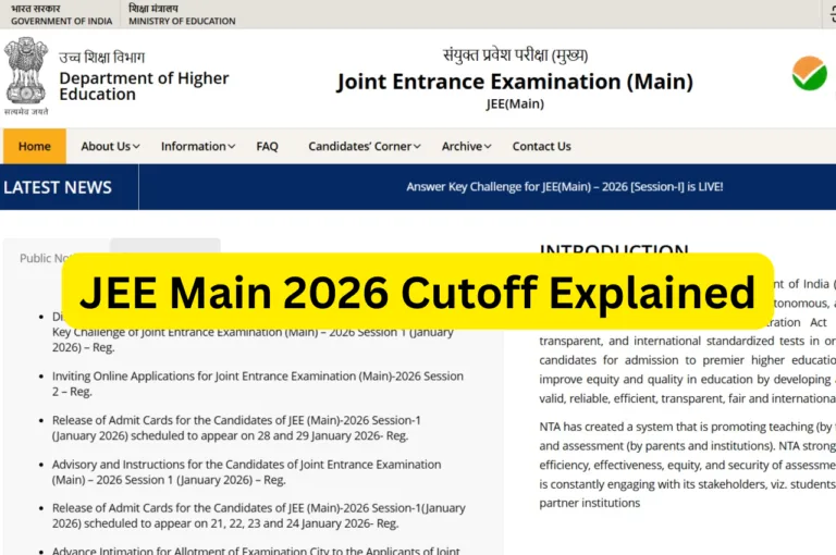 JEE Main 2026 Cutoff Explained