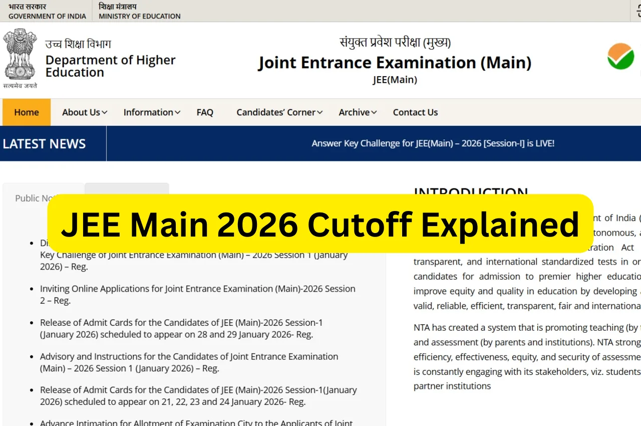 JEE Main 2026 Cutoff Explained