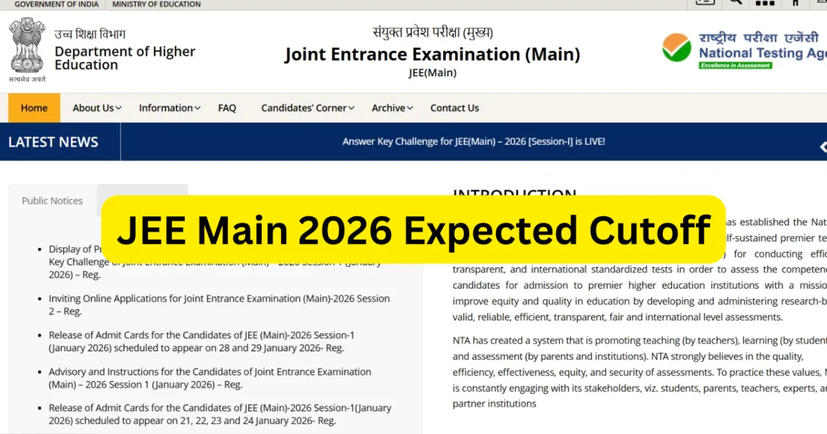 JEE Main 2026 Expected Cutoff