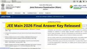JEE Main 2026 - NTA Drops Questions in Final Answer Key, How to Calculate Your Score? in Education category