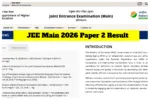 JEE Main 2026 Paper 2 Result