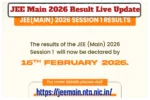 JEE Main 2026 Result Live Update