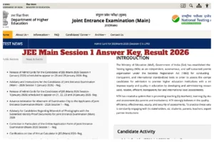 JEE Main 2026 – How to Check Session 1 Answer Key & Result Via jeemain.nta.nic.in