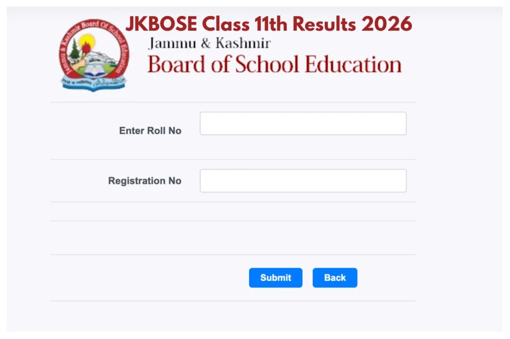 JKBOSE 11th Result 2026 Declared – How to Check Roll Number-wise Scorecard at jkbose.jk.gov.in