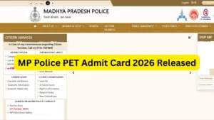 MP Police PET Admit Card 2026 Released - Download at mppolice.gov.in in Education category
