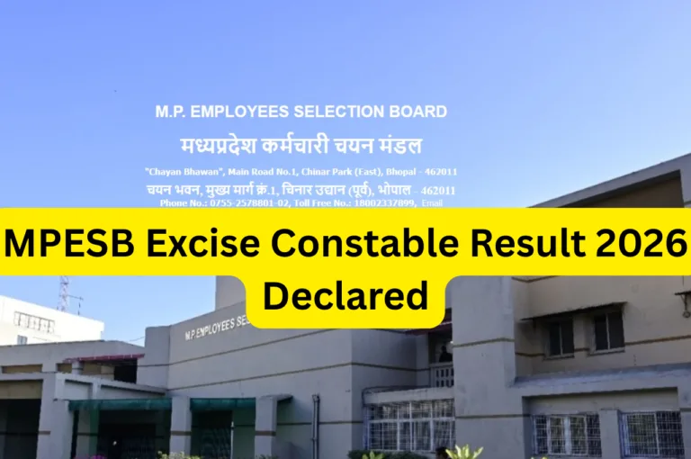 MPESB Excise Constable Result 2026 Declared