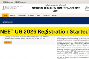 NEET UG 2026 Registration Started :  Apply Online at neet.nta.nic.in in Education category