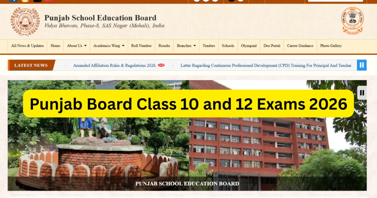 Punjab Board Class 10 and 12 Exams 2026