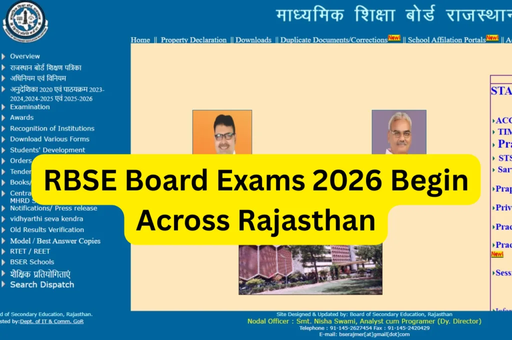 RBSE Board Exams 2026 Begin Across Rajasthan