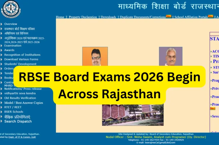 RBSE Board Exams 2026 Begin Across Rajasthan
