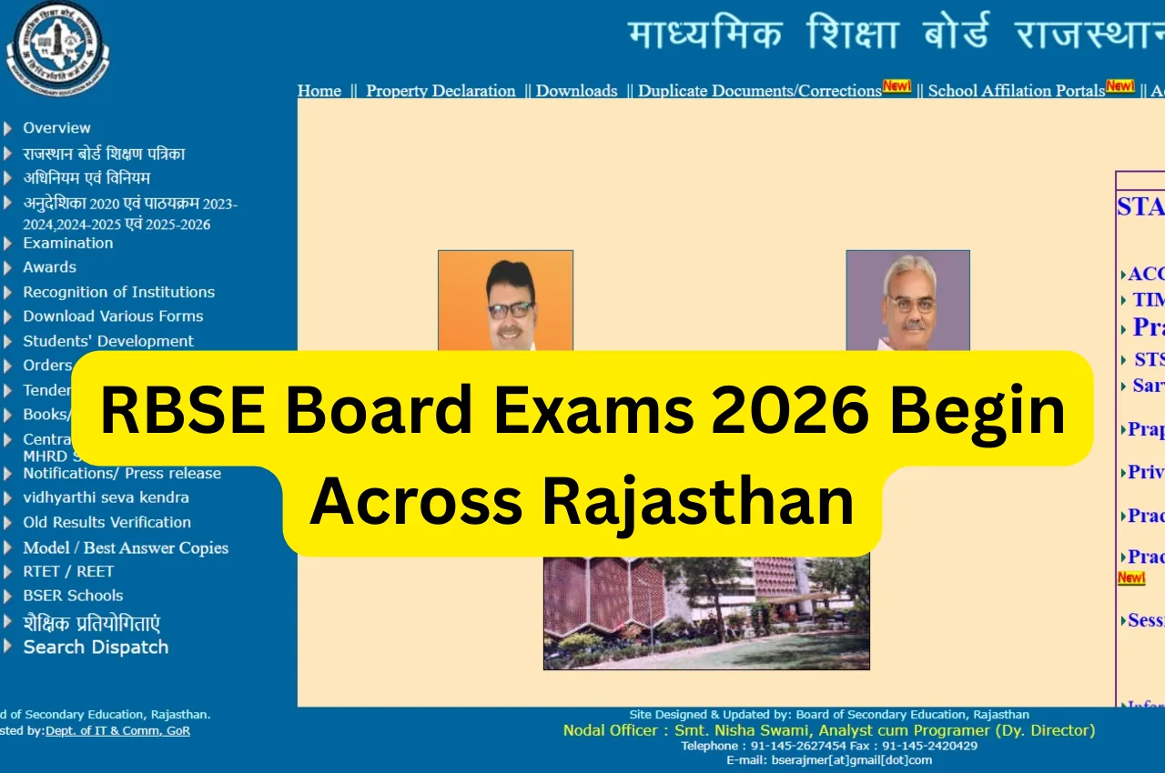 RBSE Board Exams 2026 Begin Across Rajasthan
