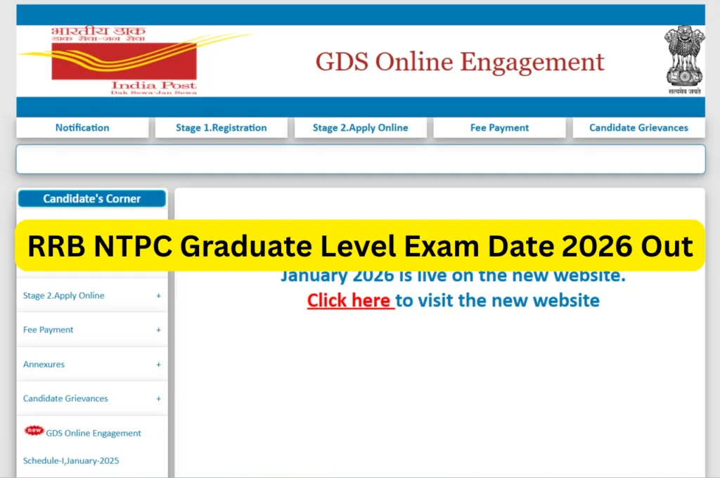 RRB NTPC Graduate Level Exam Date 2026 Out