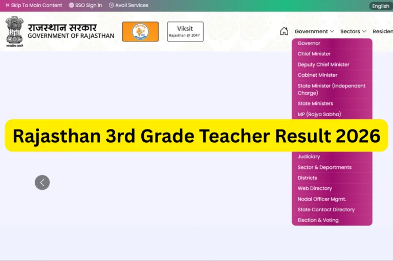 Rajasthan 3rd Grade Teacher Result 2026