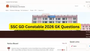 SSC GD Constable 2026 GK Questions - Important History Polity Science and Current Affairs for Exam Preparation in Education category