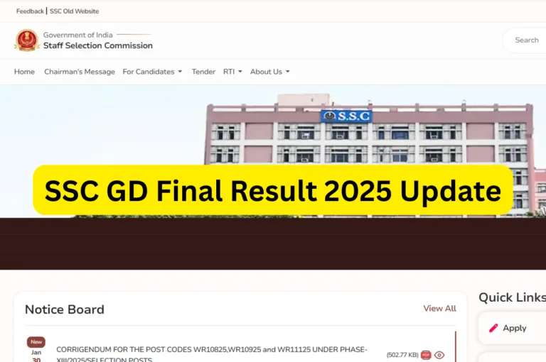 SSC GD Final Result 2025 Update