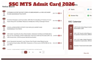 SSC MTS Hall Ticket 2026 - Check Here Region-wise Admit Card Download Link