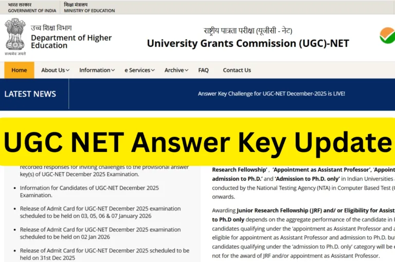 UGC NET Answer Key Update