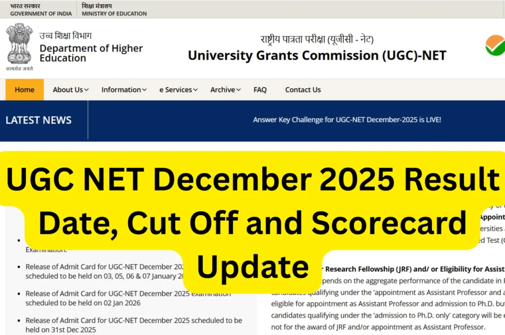 UGC NET December 2025 Result Date, Cut Off and Scorecard Update – Check Official Website ugcnet.nta.nic.in