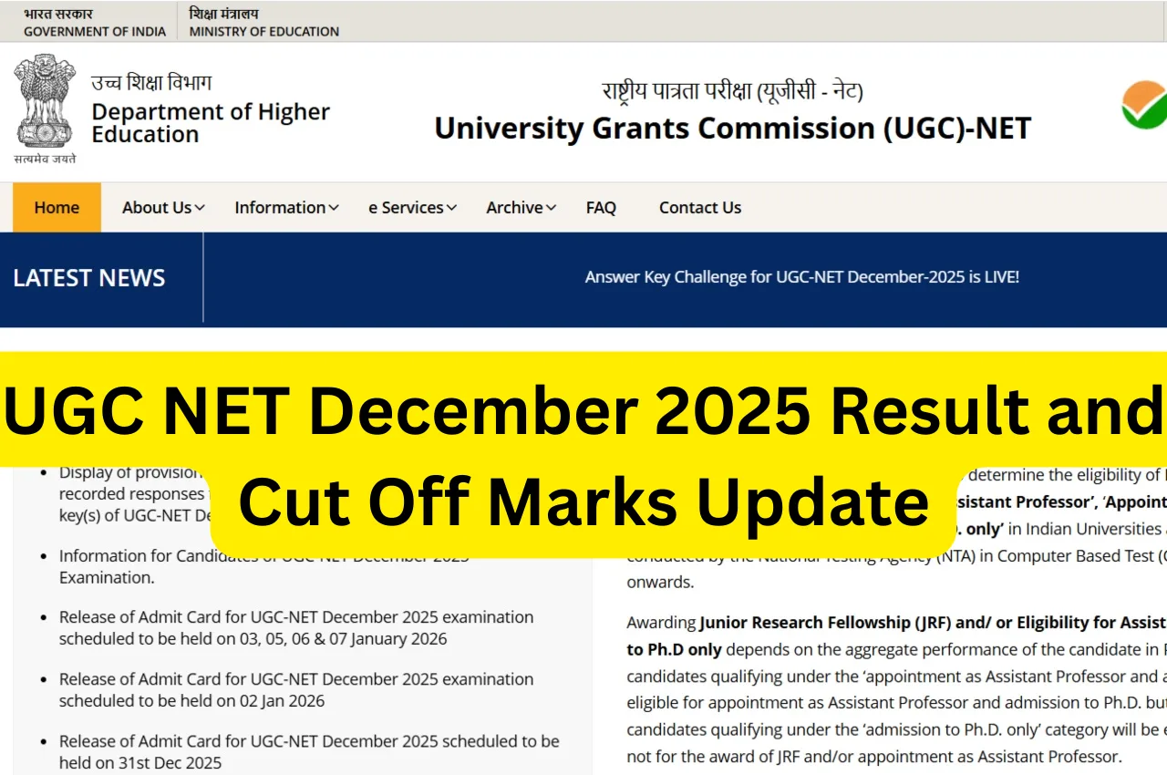 UGC NET December 2025 Result and Cut Off Marks Update