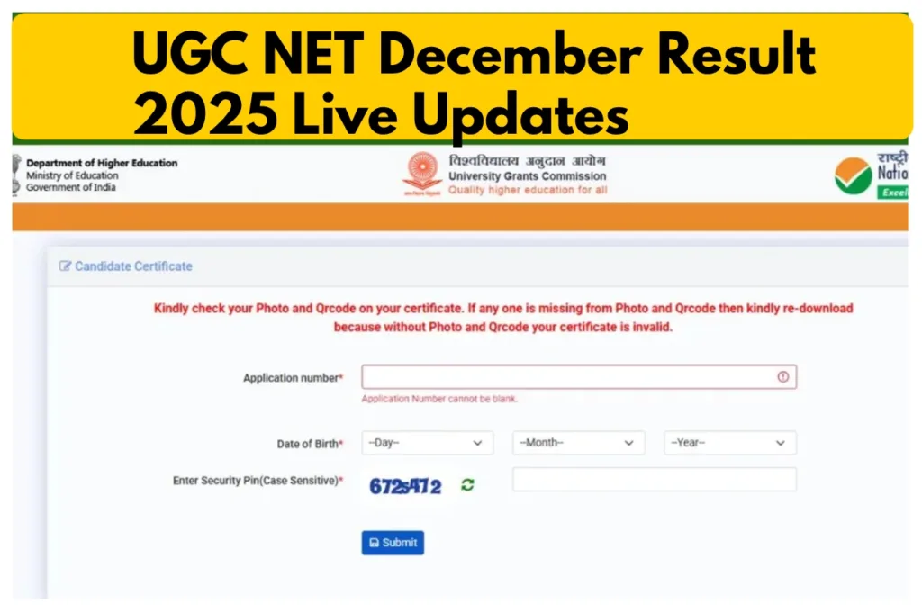 UGC NET December Result 2025 Live Updates – JRF and Assistant Professor Scorecard Link Active Shortly at ugcnet.nta.nic.in