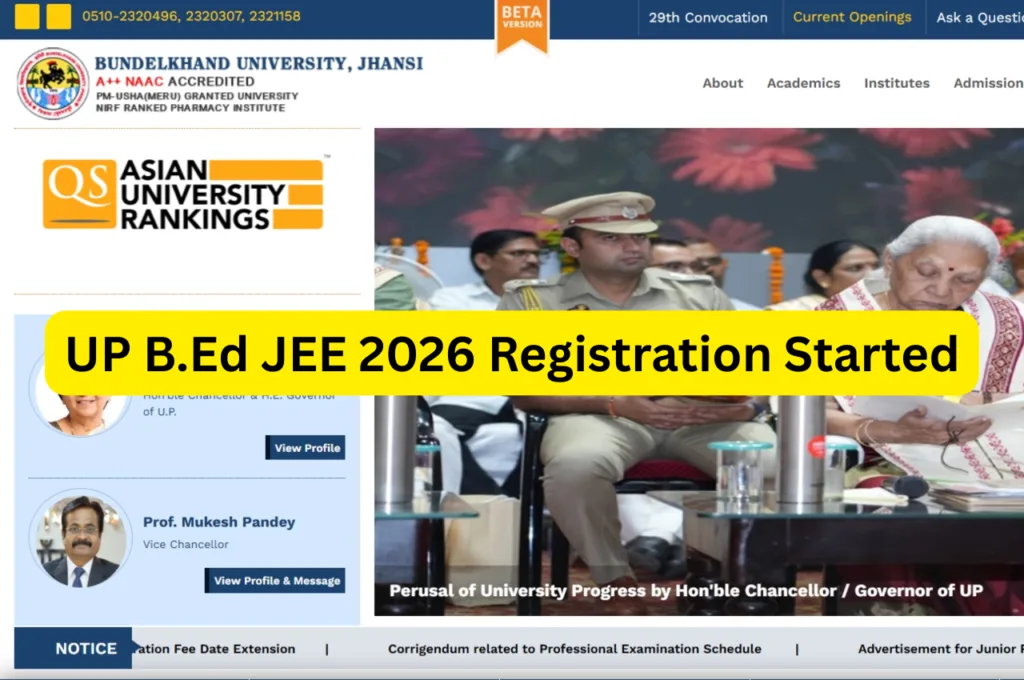UP B.Ed JEE 2026 Registration Started