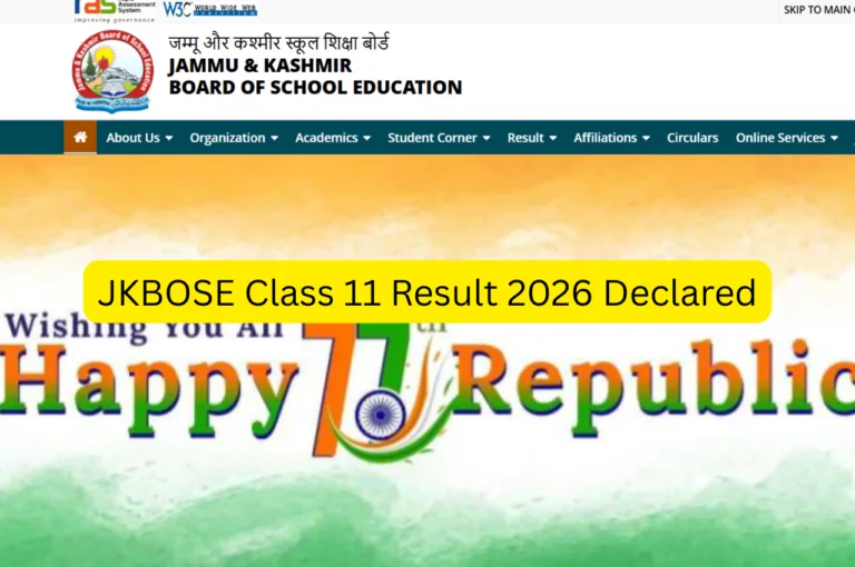 JKBOSE Class 11 Result 2026 Declared