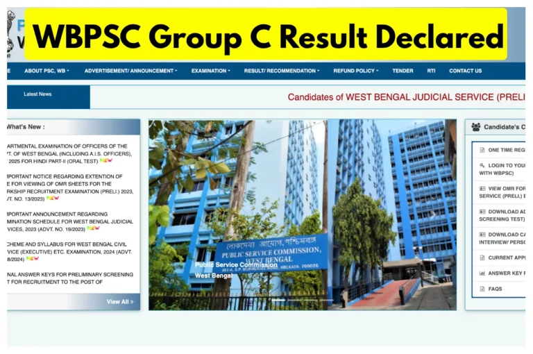 WBPSC Group C Result Declared at psc.wb.gov.in, Check Category-Wise Cut-Off Marks