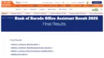 Bank of Baroda Office Assistant Result 2026 Announced- Direct Link to Download Peon Merit List PDF at bankofbaroda.in