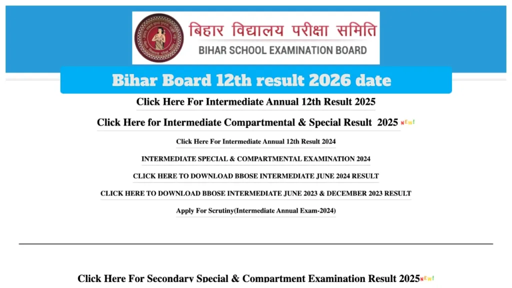 Bihar Board 12th Result 2026 Date – Here How to Check Marksheet via biharboardonline.bihar.gov.in and SMS