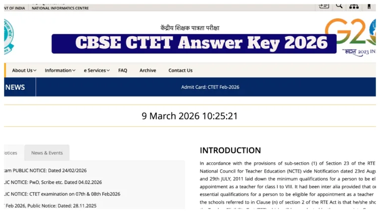 CTET Answer Key 2026 Announced Soon – Check Feb Session Provisional Key at ctet.nic.in