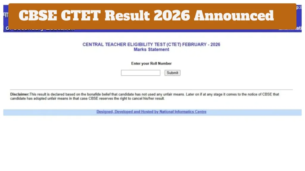 CBSE CTET Result 2026 Announced