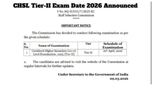 SSC CHSL Tier-II Exam Date 2026 Out – How to Admit Card at ssc.gov.in