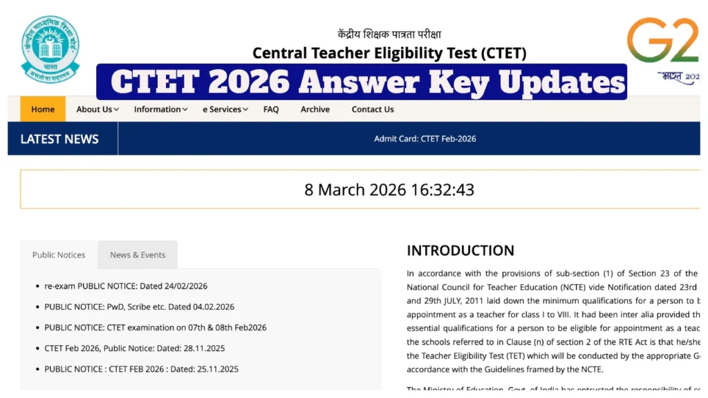 CTET Answer Key Announced Soon – How to Challenge Questions at ₹1,000 Fee Per Challenge at ctet.nic.in