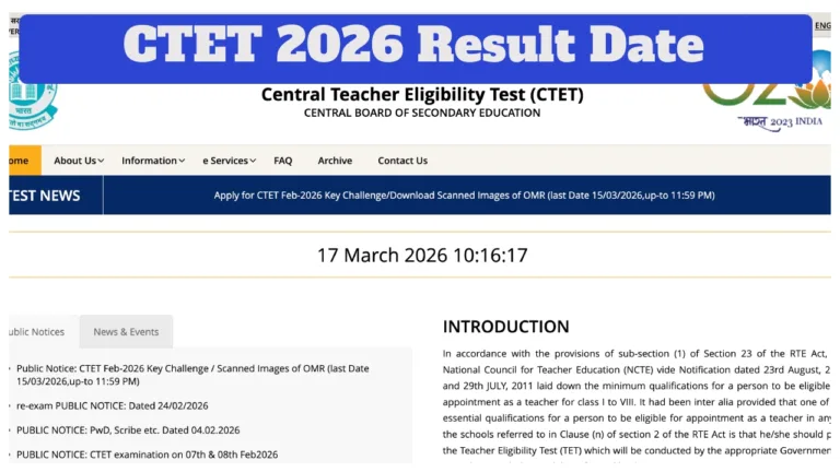 CTET 2026 Result Date – CBSE CTET 2026 Result to be Declared Shortly at ctet.nic.in, Check Cut-off Marks and Qualifying Criteria