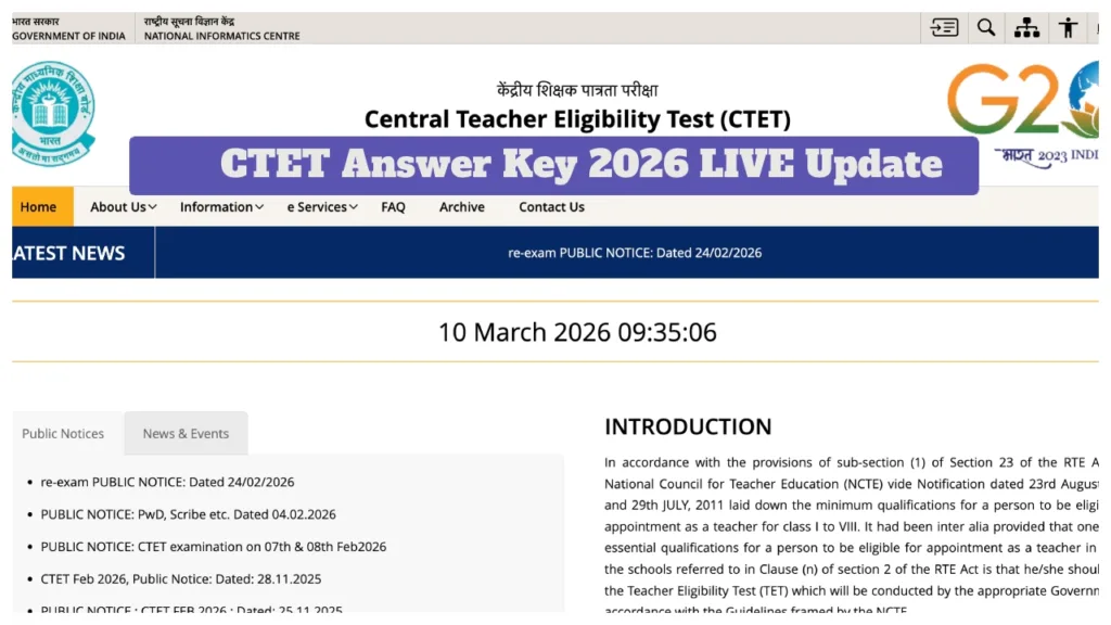 CTET Answer Key 2026 LIVE Update – Will February Session Key Announced This Week at ctet.nic.in?