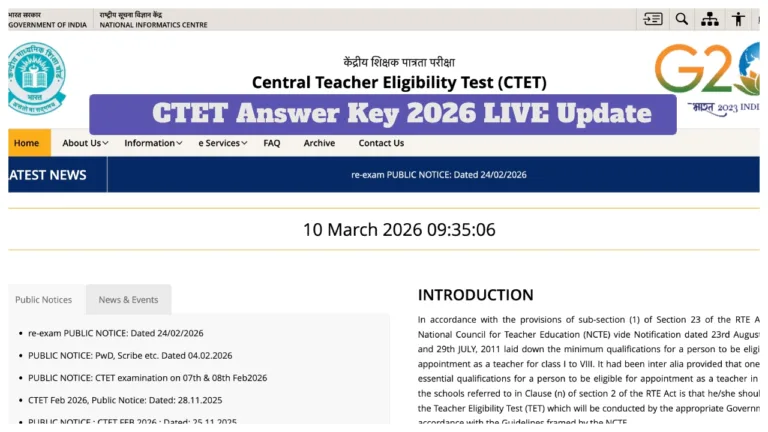 CTET Answer Key 2026 LIVE Update – Will February Session Key Announced This Week at ctet.nic.in?
