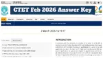 CTET Feb 2026 Answer Key Released March 3 – Challenges Open Soon; Download Feb Session Key at ctet.nic.in