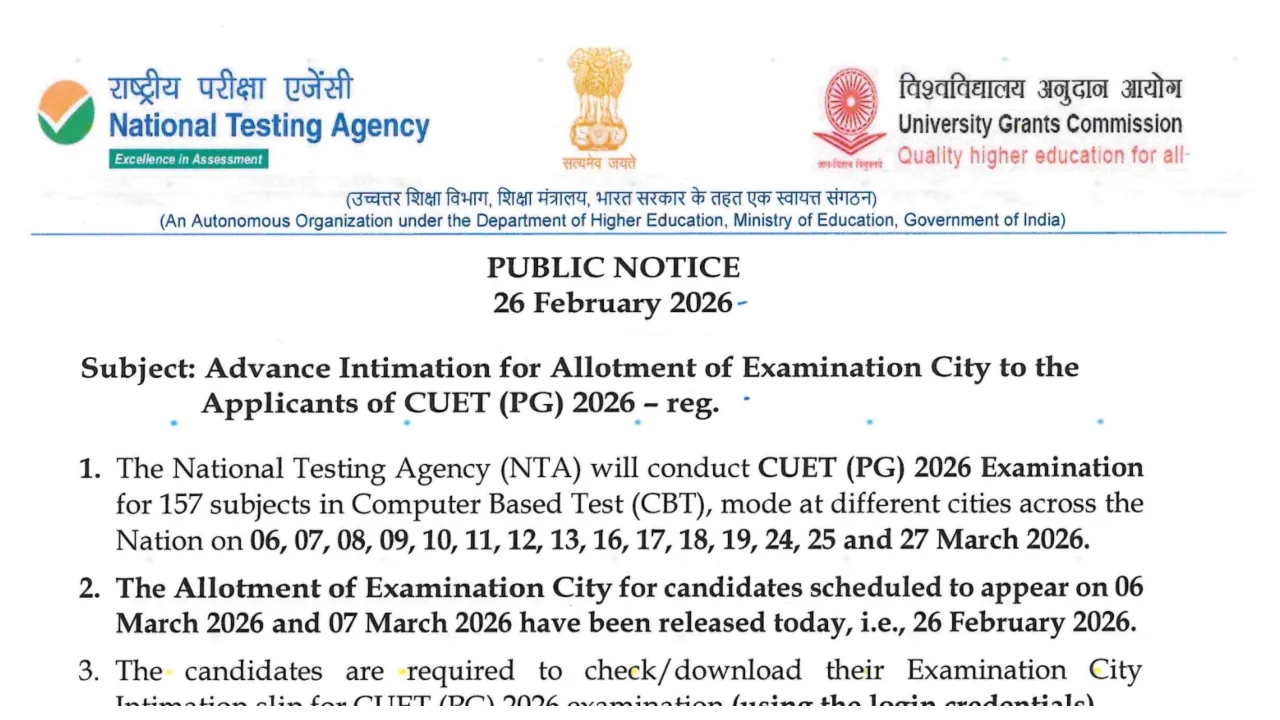 Cuet Pg 2026 Admit Card