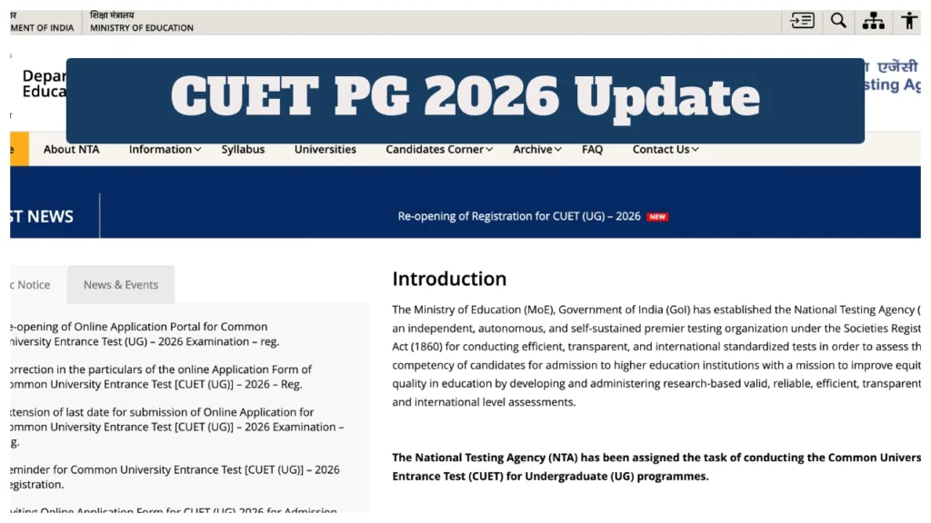 CUET PG 2026 Update – Admit Card Likely Announced March 2nd at exams.nta.nic.in!