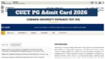 CUET PG Admit Card 2026 Announced Today? Hall Ticket at exams.nta.nic.in