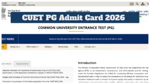 CUET PG Admit Card 2026 Announced Today? Hall Ticket at exams.nta.nic.in