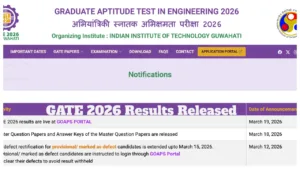 GATE 2026 Results Released – Direct Link to Check Score at gate2026.iitg.ac.in