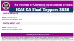 ICAI CA Final Toppers 2026 – Direct Link to Check Subject-wise Marks of Diksha, Anirudh & Rishabh Jain at icai.nic.in