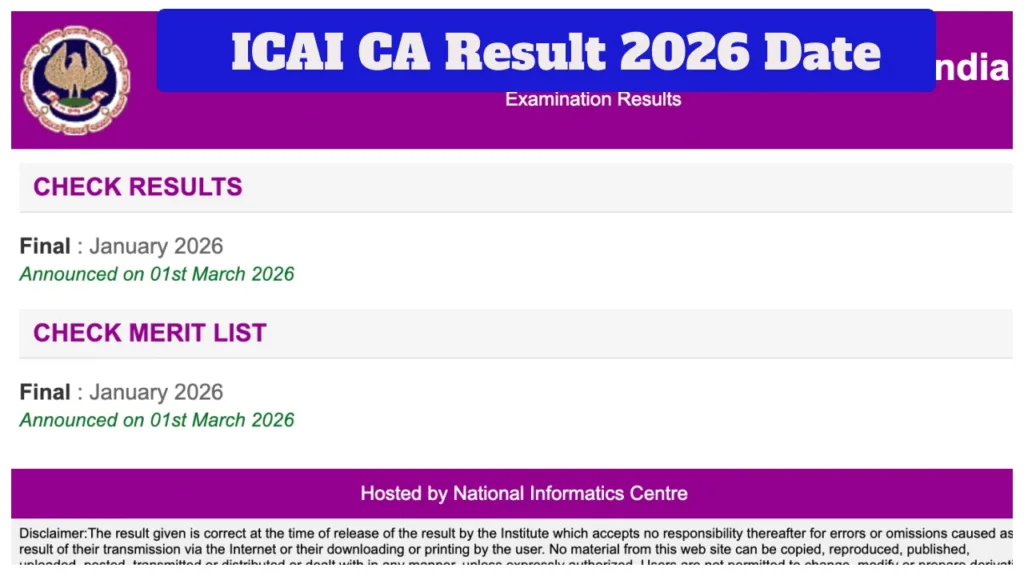 ICAI CA Result 2026 Date Announced – How to Check Scorecard on March 8 at icai.nic.in
