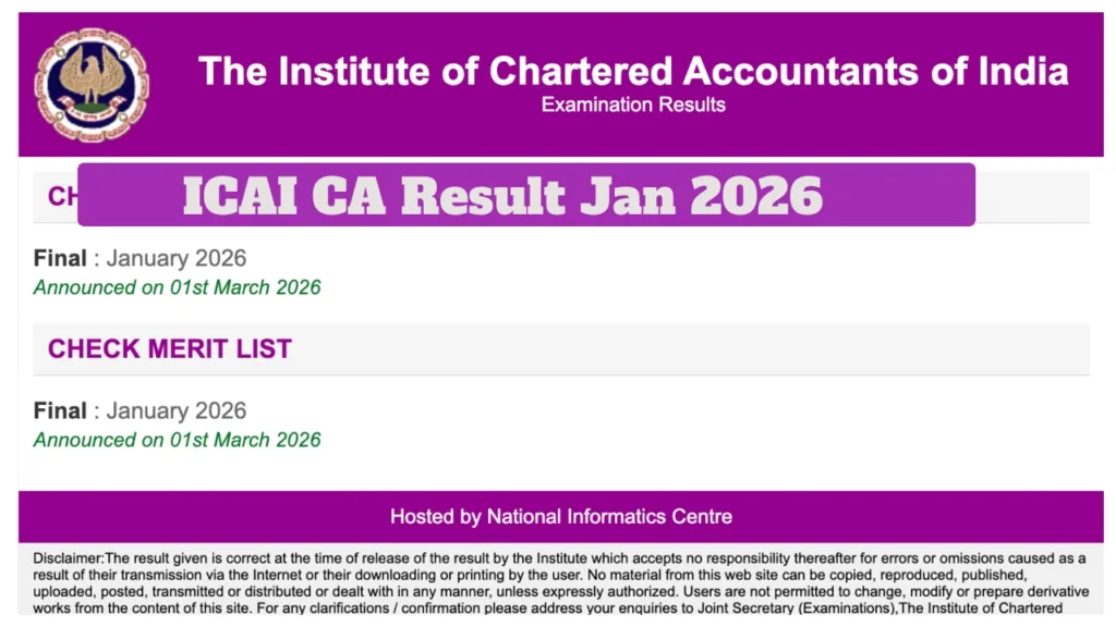ICAI CA Result Jan 2026 Announced March 8? Check Direct Link at icai.nic.in