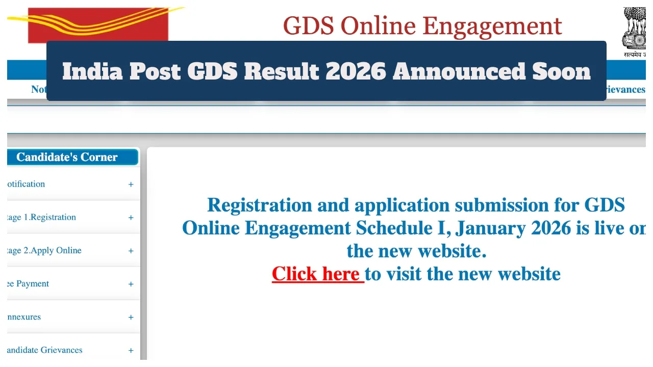 India Post Gds Result 2026 Announced Soon