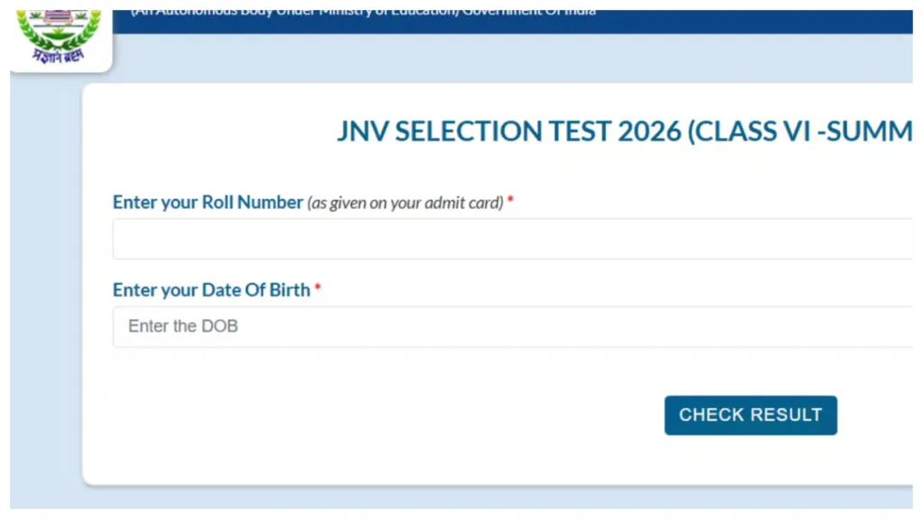 Navodaya Vidyalaya Selection List Released at navodaya.gov.in; Check Your Roll Number Now