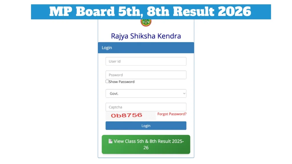 MP Board 5th & 8th Result 2026 Declared – Direct Link to Check at rskmp.in