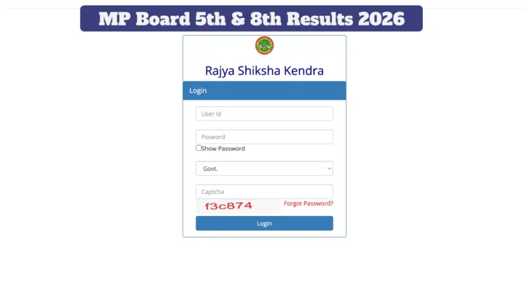 MP Board 5th & 8th Results 2026 Live- How to Check Scores via Samagra ID and Roll Number